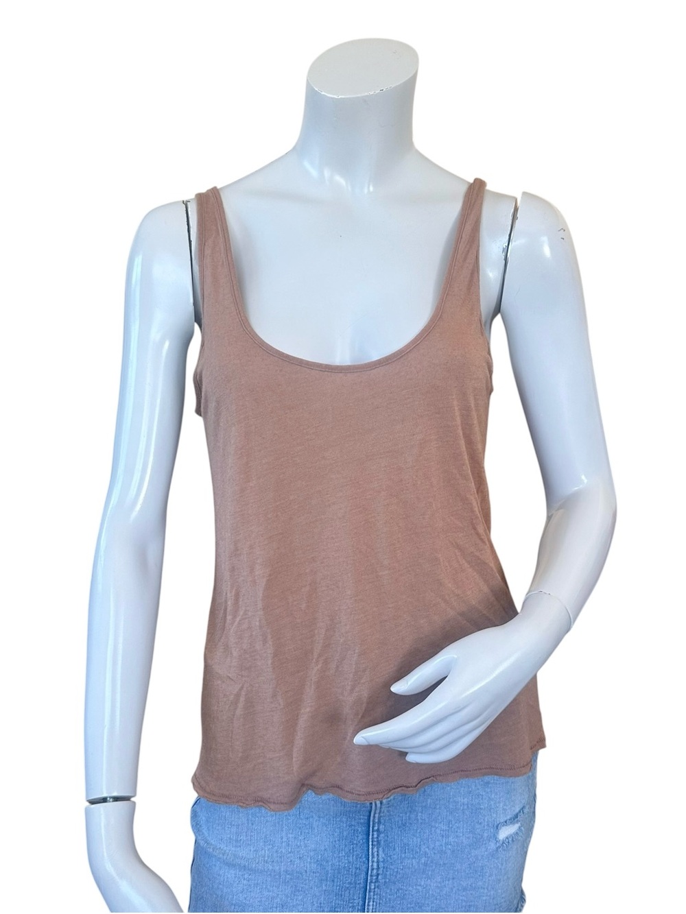 Rag & Bone Tan Slub Linen Blend Swing Tank Top Size Medium
